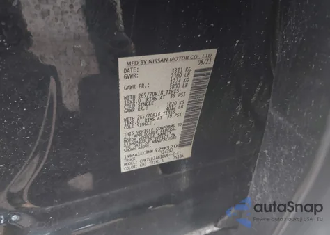 2021 Nissan Titan Sv 4X4 z USA, uszkodzony, nr VIN 1N6AA1EC9MN529320